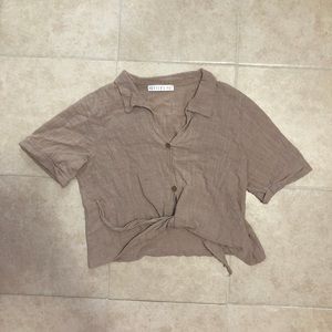 cropped linen top